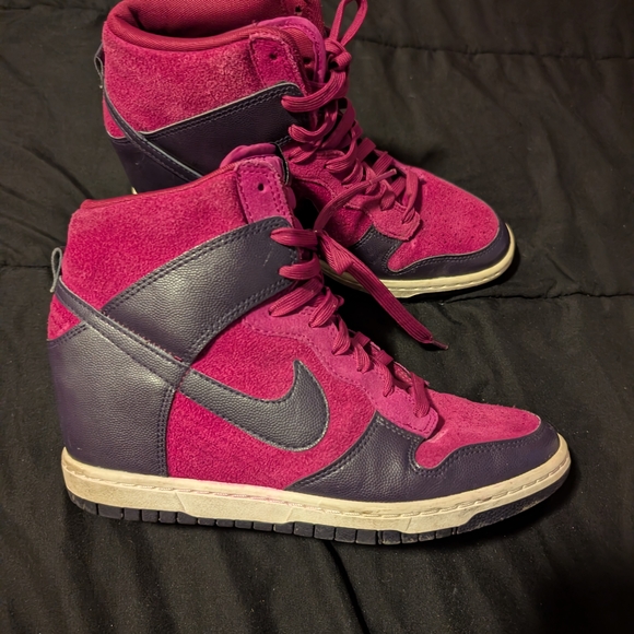 Nike Shoes - Nike Women's Magenta and Dark Purple High-Top Sneakers